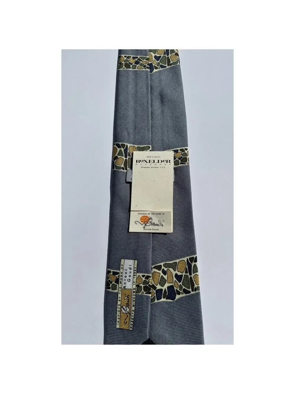 Box Elder Men's 100% Silk Tie Antonio Gaudi Art Nouveau Made in Italy NWT NEW